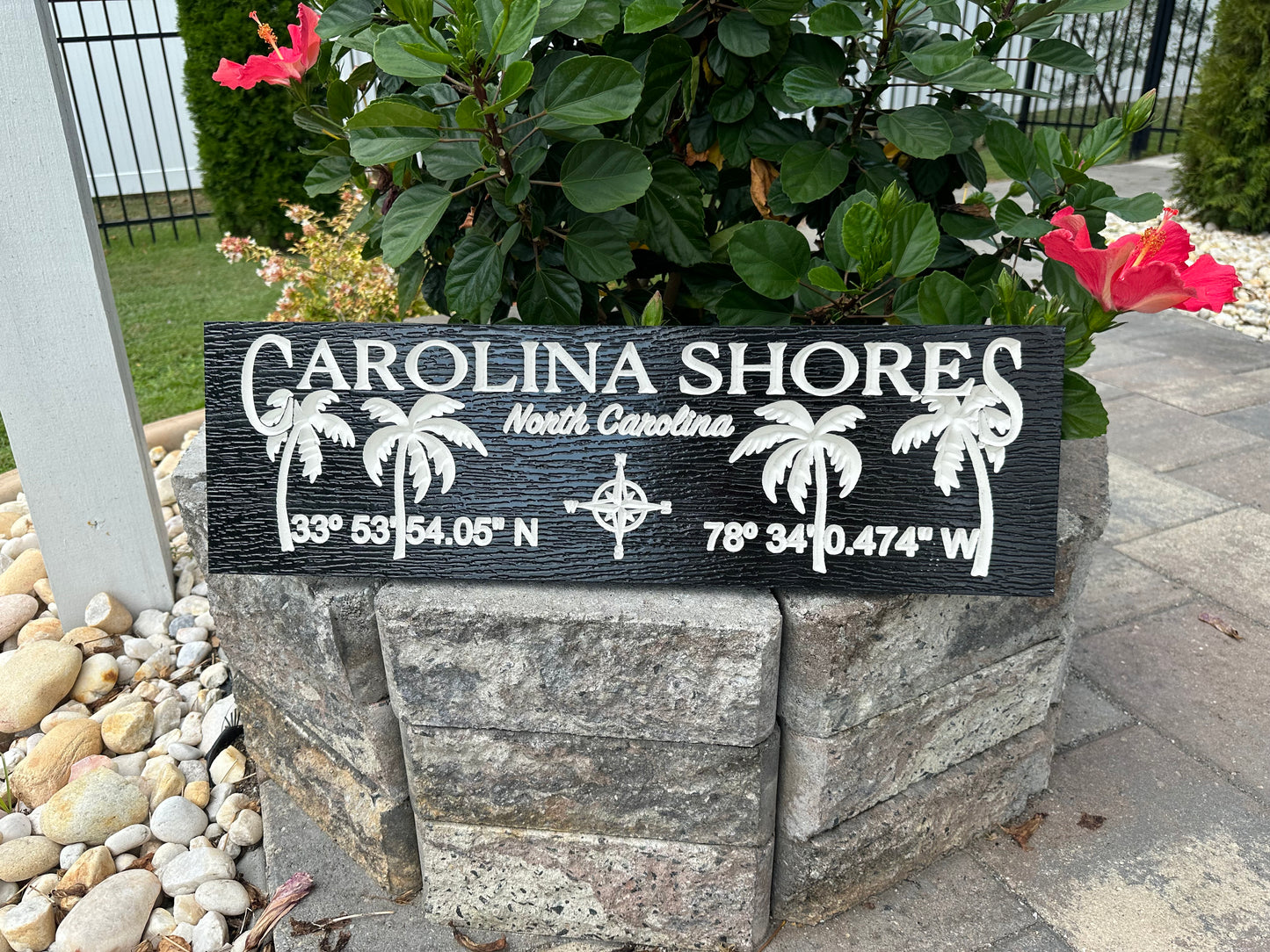 Town Coordinates w/ Palm Trees - PVC -Customizable