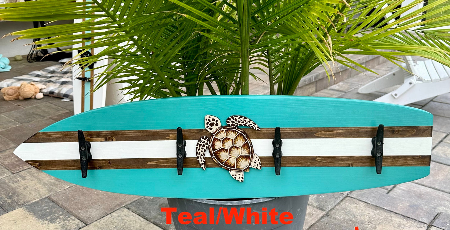 Sea Turtle Surfboard Beach Towel Rack (3 Sizes Available)