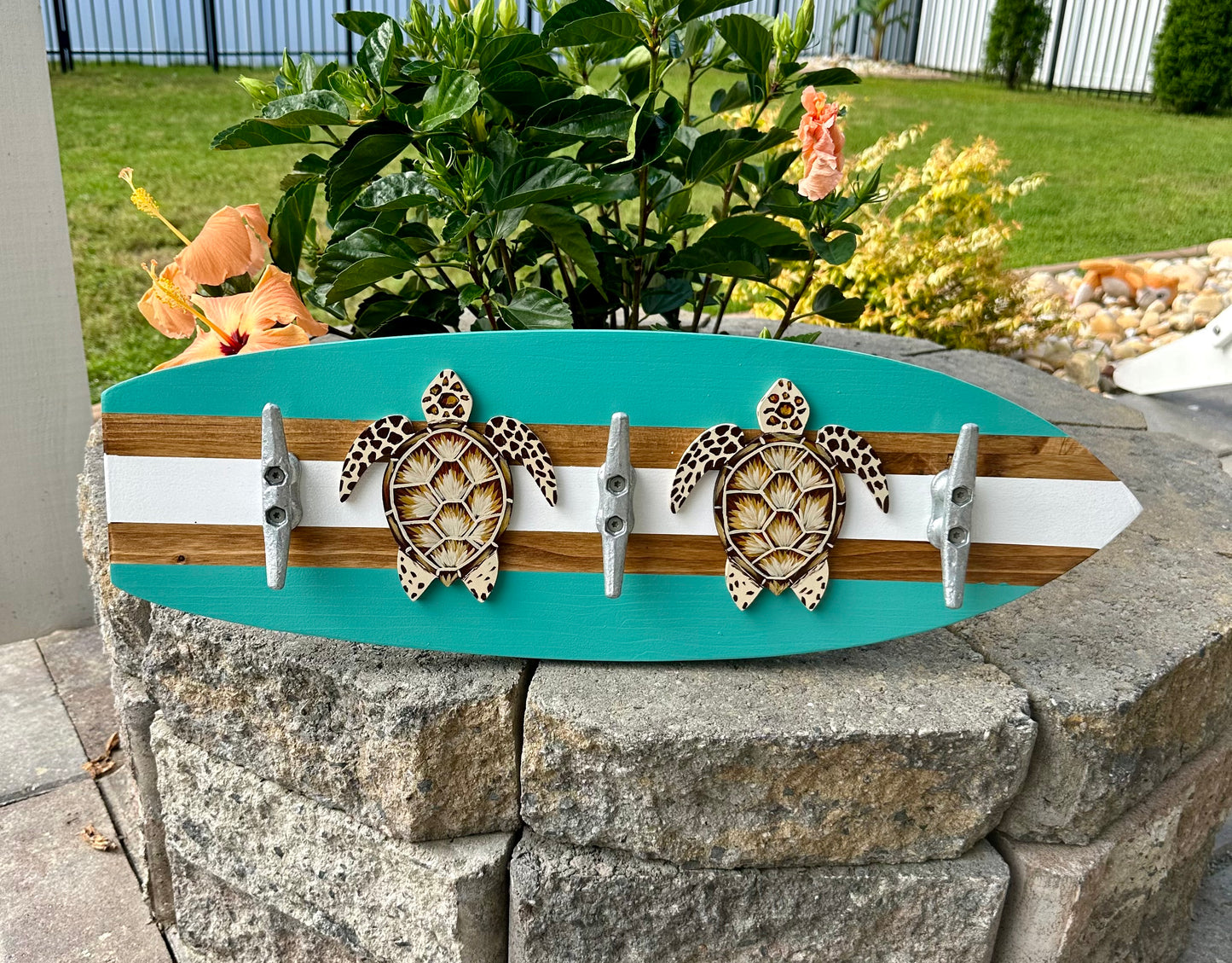 Sea Turtle Surfboard Beach Towel Rack (3 Sizes Available)