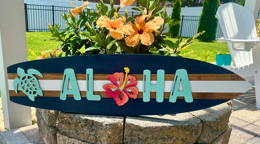 ALOHA Surfboard Horizontal Sign (3 Sizes Available)