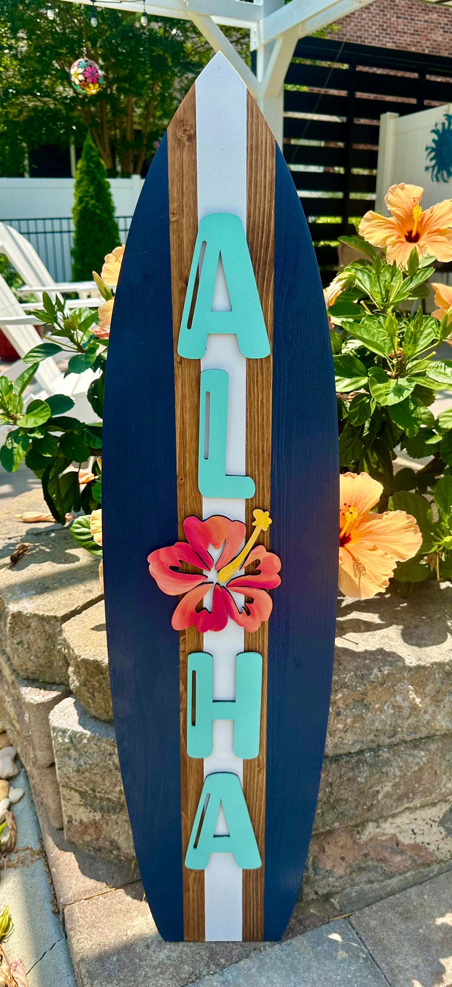 ALOHA Surfboard Vertical Sign (3 Sizes Available)