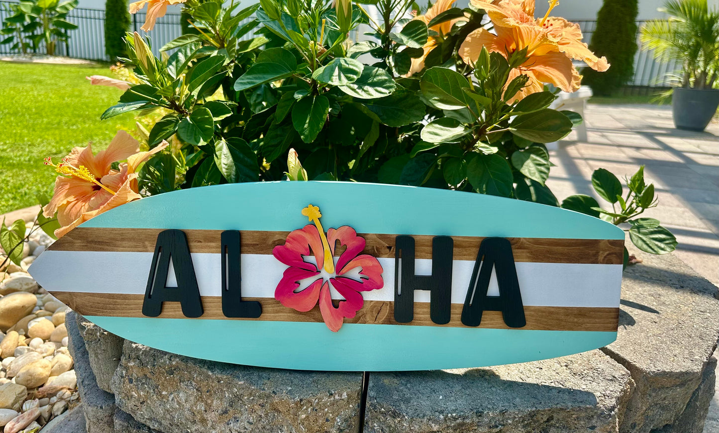 ALOHA Surfboard Horizontal Sign (3 Sizes Available)