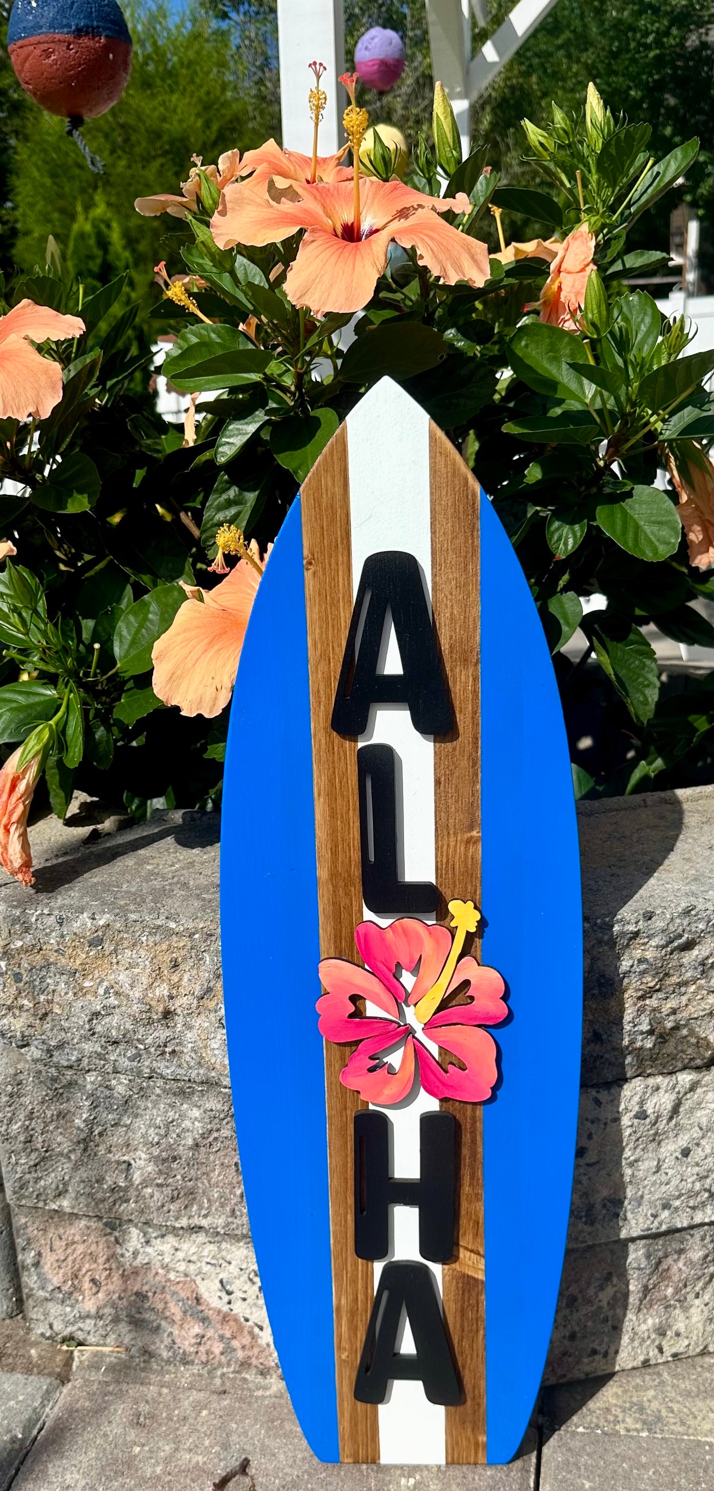 ALOHA Surfboard Vertical Sign (3 Sizes Available)