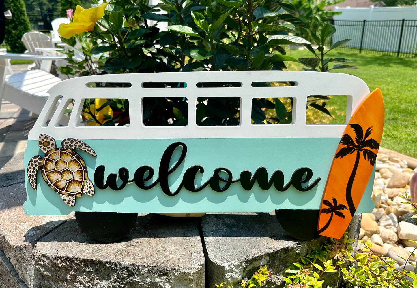 VW Bus Welcome Sign