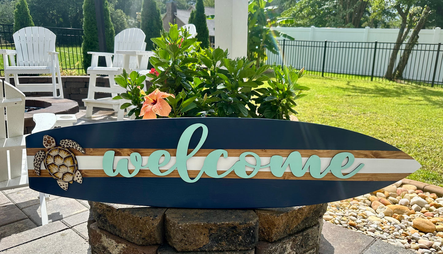 Surfboard WELCOME Horizontal Sign (3 Sizes Available)