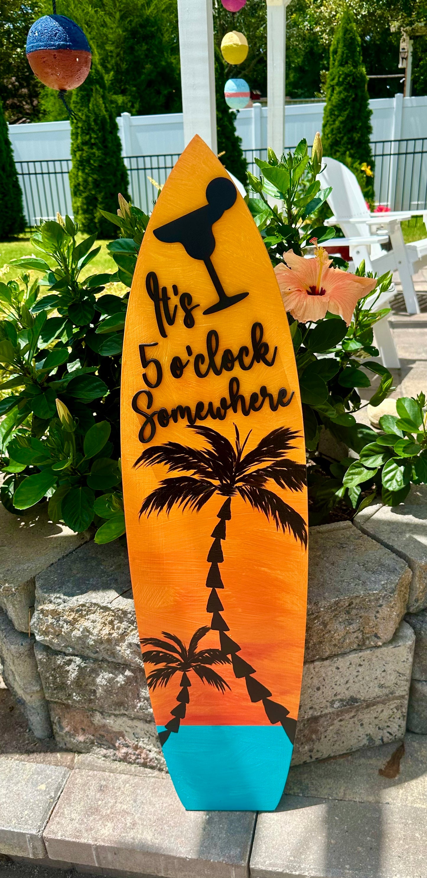 It's 5 o'clock Somewhere Surfboard (2 Sizes Available)