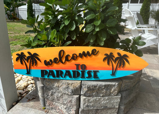 Surfboard - Welcome to Paradise Sign (2 Sizes Available)