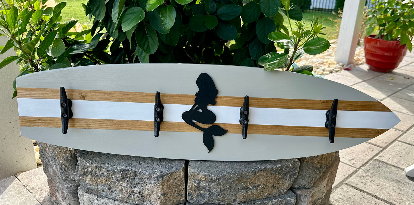 Mermaid Surfboard Beach Towel Rack (3 Sizes Available)